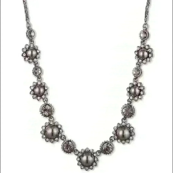 Marchesa Jewelry - Marchesa new Hematite Tone Crystal pearl and stone